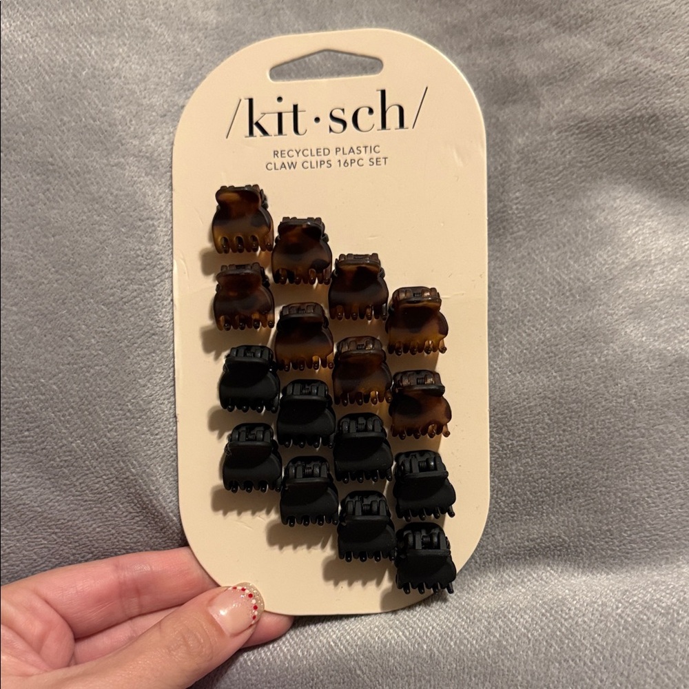Kitsch Black and Brown Mini Claw Clips Set